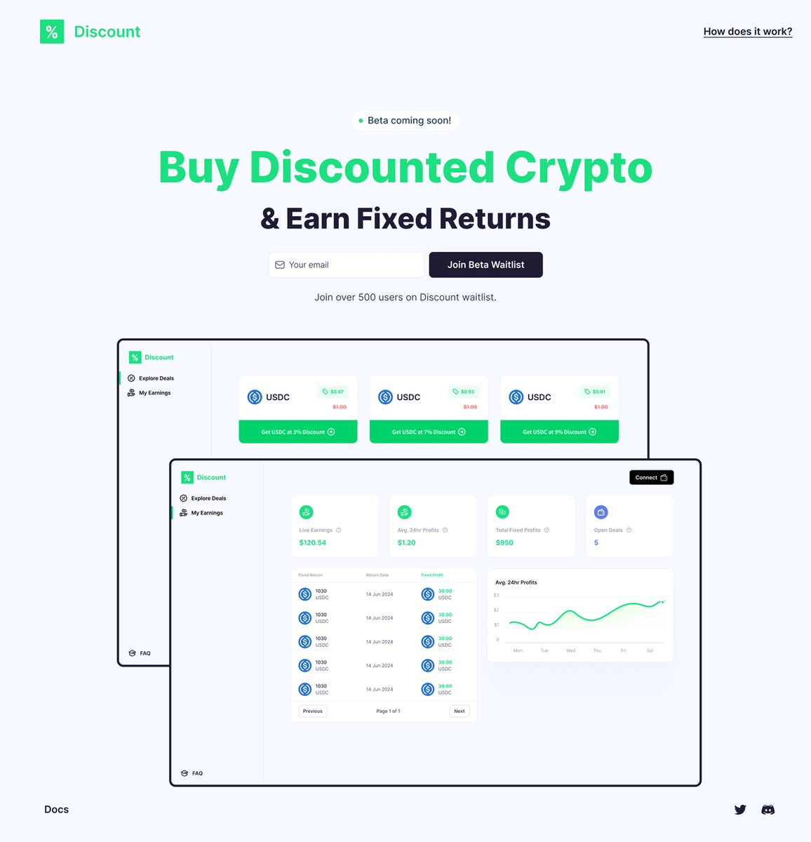 discount_fi's tweet photo. Introducing Discount

A Web3 portal for the mainstream to buy discounted crypto and earn fixed returns powered by @spectra_finance

↓ https://t.co/p9qCgbeKYe
