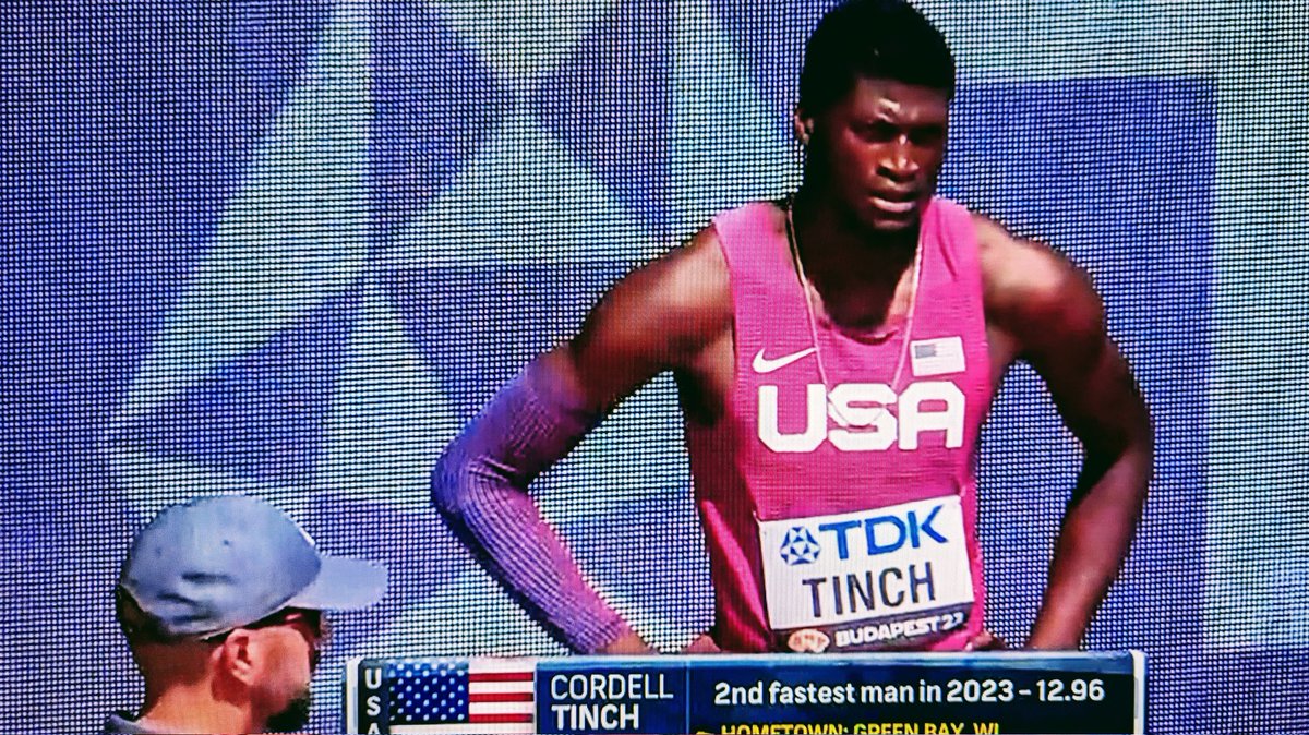 PittStGorillas's tweet photo. Our guy is headed to the World Championship semifinals!

Cordell Tinch qualifies  in the 110m hurdles (13.49).

Looks good with the "USA" on his chest 🦍💪 https://t.co/CaZVkt7CCM