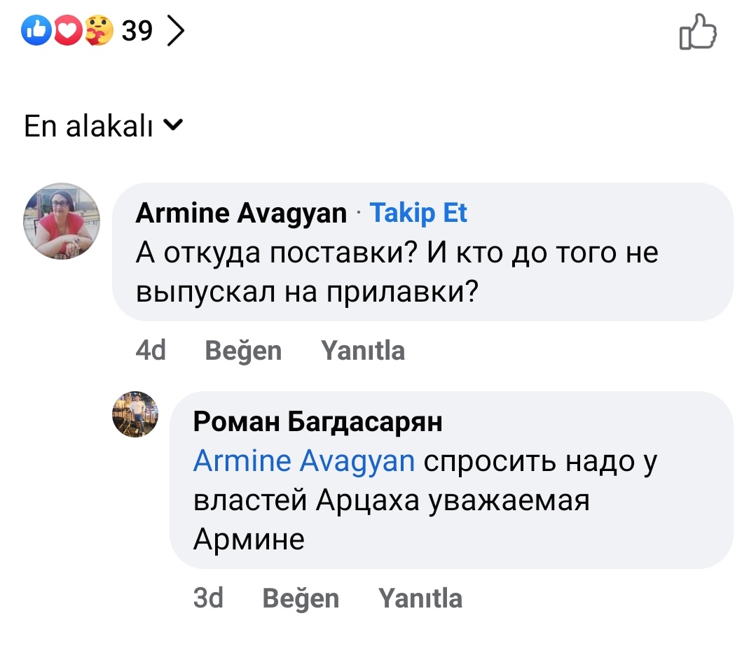 KonulikShahin's tweet photo. Armenian journalist Roman Bagdasaryan says that from tomorrow,a decision was made to distribute pork and beef to the shelves of Karabakh

An Armenian woman asks:
"Where are the supplies from?Who has not distributed on the shelves before?"
Roman says better ask "Artsakh officials" https://t.co/NiHnWfFhaJ