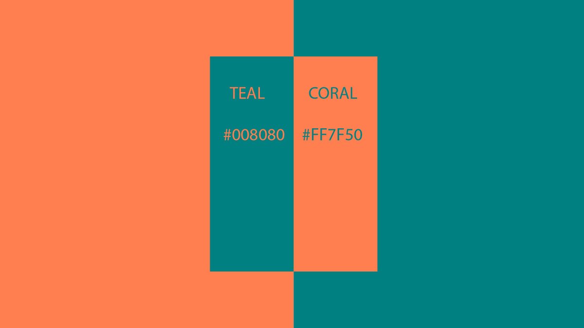 Correll Color Teal and Coral harmonize effectively, although they are not strictly ...