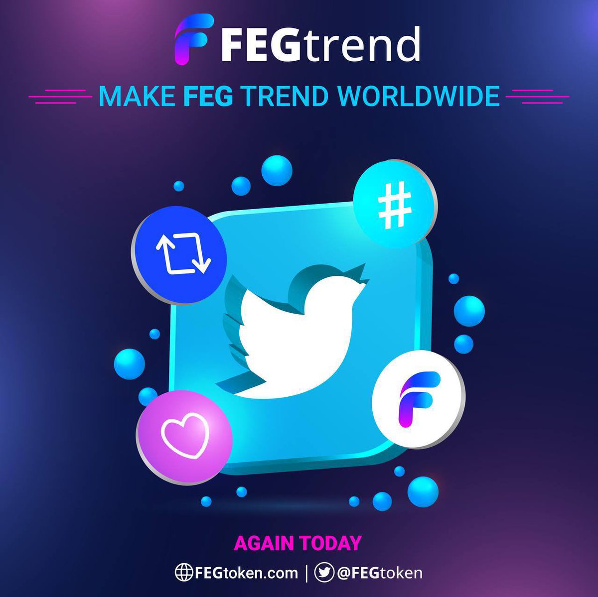 📌 The amazing news just keeps coming ON #FEGtoken 🚀

The #ATimeToShill TG 🔫🔥 was on fire yesterday, so let’s get TRENDING! 
🔥🔥🔥🔥🔥🔥🔥🔥

So it’s time for  ….. ⏱

✨’CLICK TO TWEET’ ✨

CTT Instructions :- 
Save each image 1-5 below, and use them to post with each topic…