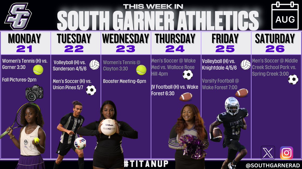 This week in South Garner Athletics!!