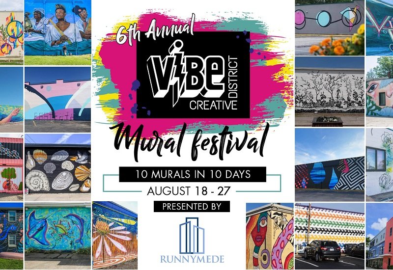 The 6th Annual ViBe Mural Festival has begun! 10 Murals in 10 Days all new this August 18-27 in Virginia Beach. Details here: vibecreativedistrict.org/mural-festival/