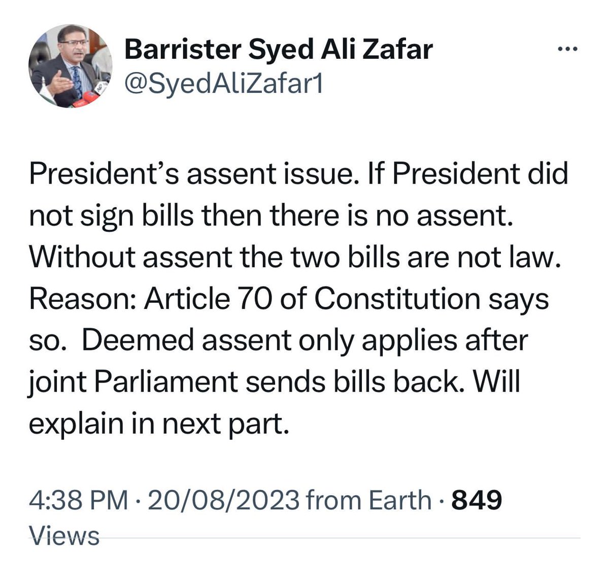 PTIofficial's tweet photo. More legal point view regarding President Arif Alvi’s decision 

#StayStrongArifAlvi  #قیدی_نمبر_804 https://t.co/JJ3rXDcIQe