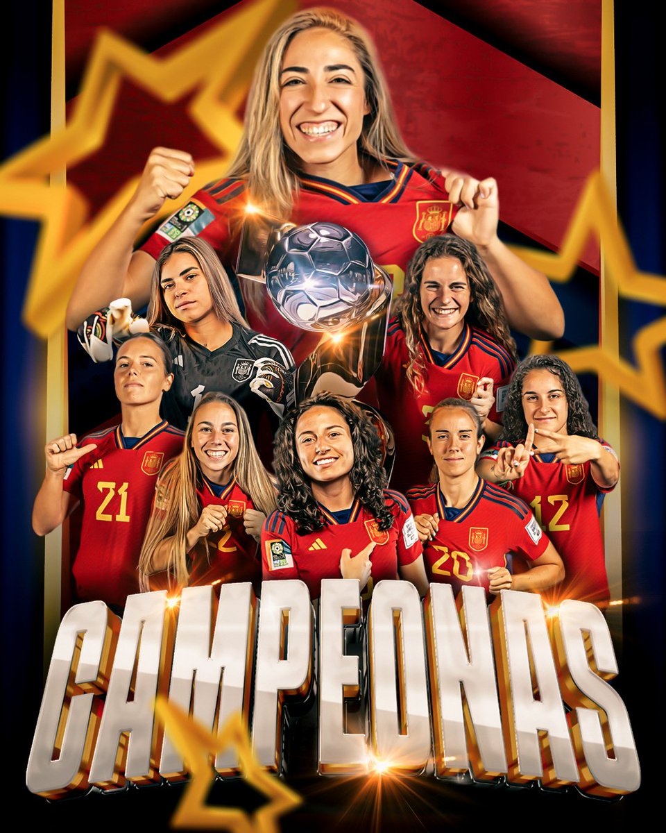 realmadridfem's tweet image. 🏆 ¡¡CAMPEONAS DEL MUNDO!! 🏆🇪🇸

⚽ @7OlgaCarmona
💪 @teresabelleira
💪  @IvanaAndresSanz
💪 @marisabelrr1
💪 @Galvez_Rocio
💪 @claudiazornoza
💪 @atheeneeaa_10
💪 @oihane_08

#FIFAWWC