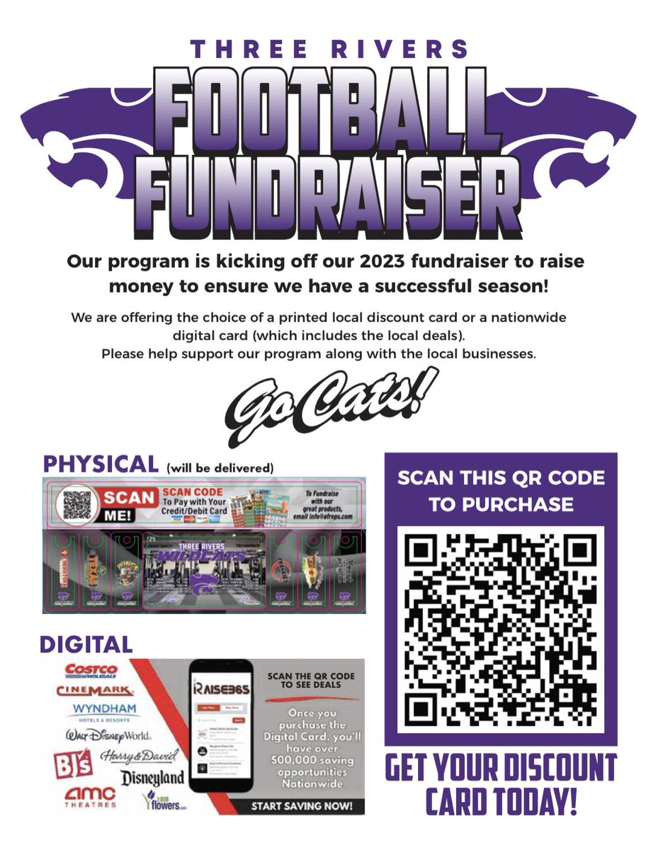 TRWildcat's tweet photo. Game Week. The start of the 2023 season officially begins this week. Are you ready for some football? Support your TR Wildcats football program. Don’t forget about the discount card sales either. https://t.co/XR6dmBeele #GoCats #Week1 #pride @trhswildcats https://t.co/ku9lw8dWlA