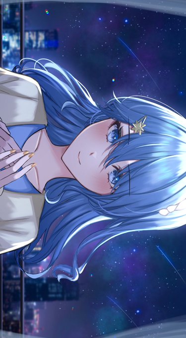 「hair between eyes shooting star」 illustration images(Latest)