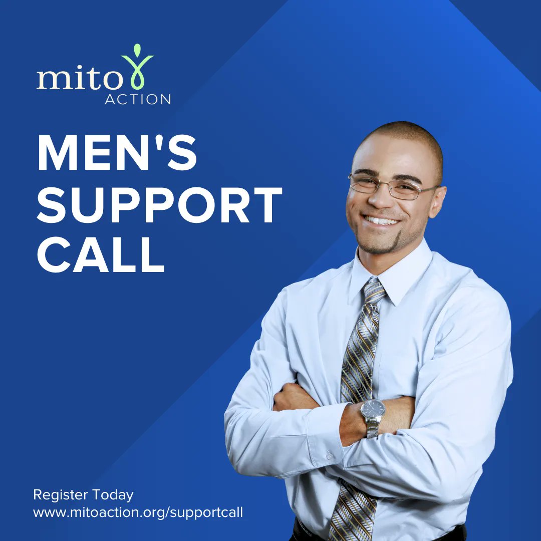 MitoAction's tweet photo. Join us this afternoon for an opportunity to connect with other men in the mito community. Whether you’re a patient, caregiver, family member - no matter how you are connected to the mito community, please join us for great conversation and support. https://t.co/bc5VmTO8xa