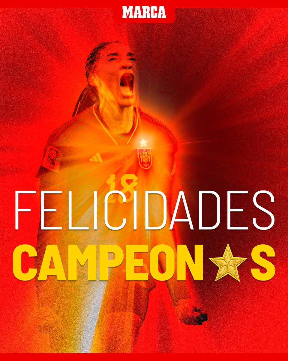 ⭐ ¡FINAAAAAAAAL SOMOS CAMPEONAS DEL MUNDO! ❤❤❤ 🏆 El gol de @7olgacarmona nos da nuestro primer #FIFAWWC 🇪🇸 El #MundialFemenino2023 ya es historia de nuestro fútbol 👉 #ESP 1⃣🆚0⃣ #ENG