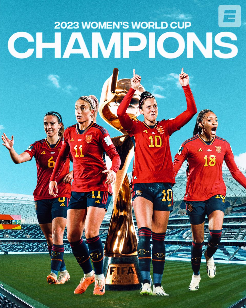 espn's tweet photo. 🇪🇸 VAMOS 🇪🇸 

SPAIN ARE WOMEN'S WORLD CUP CHAMPIONS FOR THE FIRST TIME EVER‼️ https://t.co/DinamYC5vE