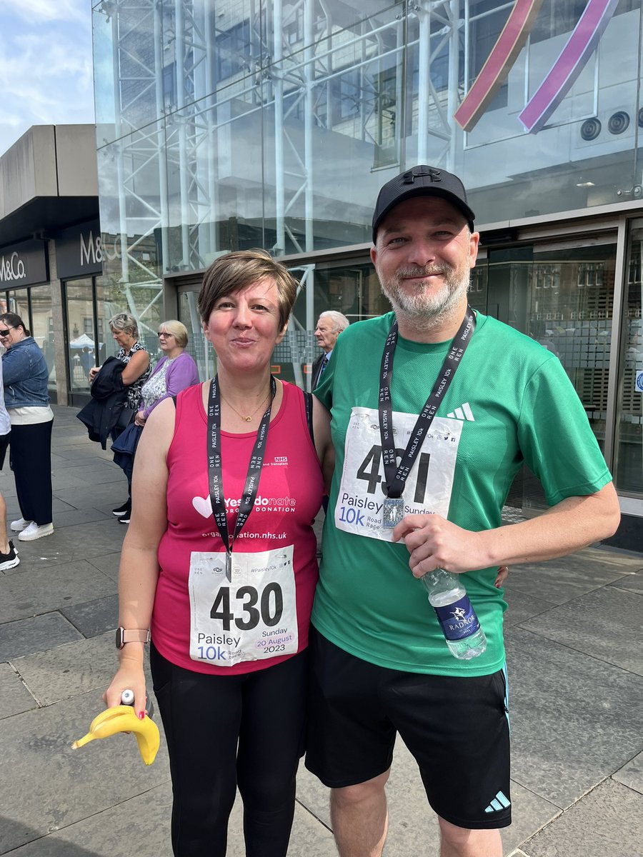 First 10k in the bag, powered by #organdonation thanks for allowing me to sport the vest @NHSBT sharing the important message 🫶🏼🫶🏼#paisley10k #livertransplant #grateful #shareyourwishes #leavethemcertain @weareoneren @NHSOrganDonor