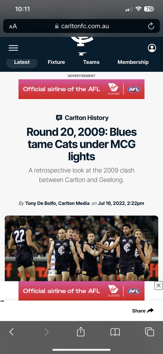 marcusc3525's tweet photo. @NicNegrepontis @LiamGoPies @1116sen Blues beat the Cats twice in a row at the MCG - one with Fev and one without, not sure 10 goal loss was on the cards 🤔 https://t.co/oUIJYZIfks