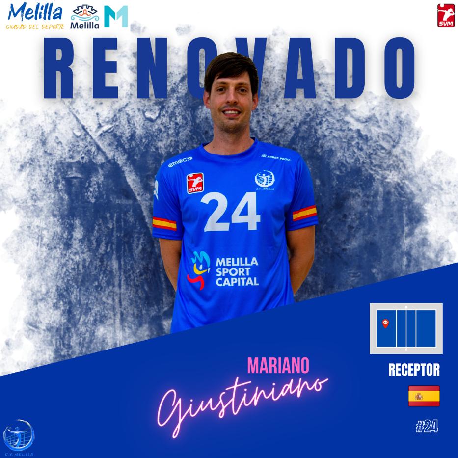 🏐El <a href="/cvmelilla/">Cvmelilla</a> renueva a la leyenda argentina, Mariano Giustiniano🇦🇷.

🙌🏻El receptor atacante continuará en las filas melillenses, donde ha dejado una huella imborrable, convirtiéndose en el jugador foráneo de mayor trayectoria en la historia de la institución.