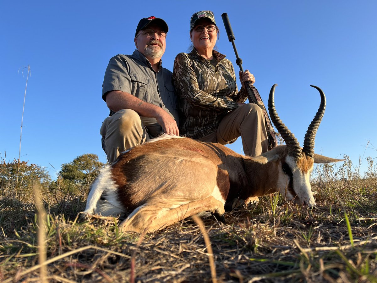 Springbuck also taken on Kathy’s birthday 🎂 wow. #springbuckhunting #girlsthathunt #HuntingSeason #huntress #womanhunters #longrangehunting #longrangeshooting