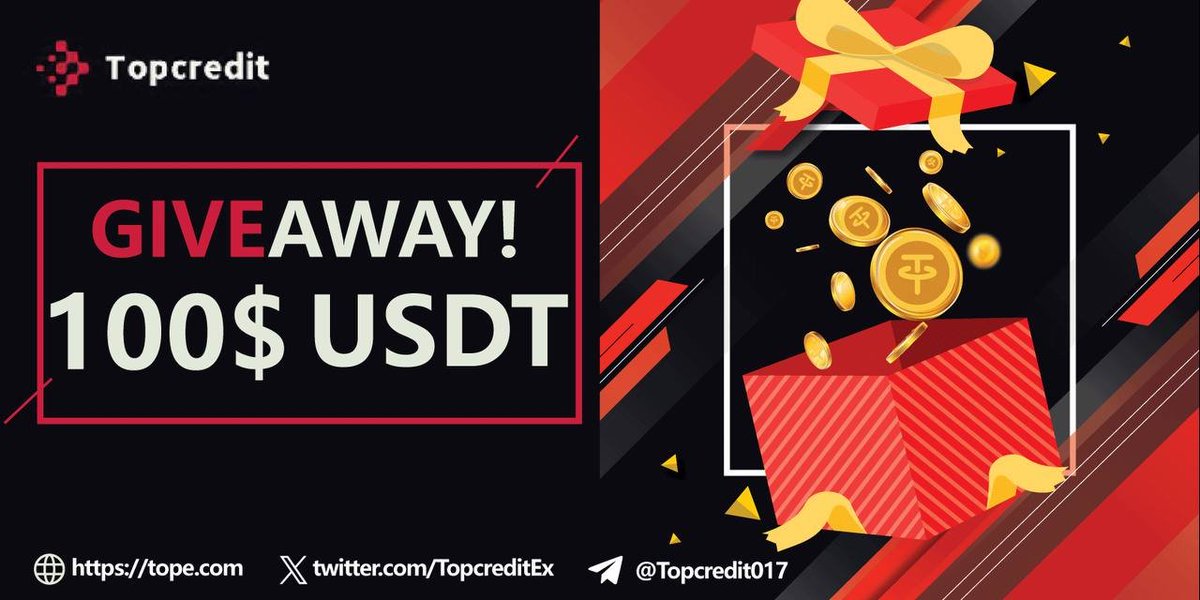 🚀 Prepare for $100 USDT #Giveaway 🎁 
Calling all #Crypto enthusiasts for exciting #USDT  #Airdrops 
Prize:🏆 $100 USDT

How to Enter: 
👉 Follow <a href="/TopcreditEx/">TopE</a>
🔁 RT &amp; Tag 3 Friend 👨‍🚀 
✉️ Leave your #BNB Address

Countdown: ⏳ 72 Hours
#Web3 #BTC #MATIC #ETH #blockchain
