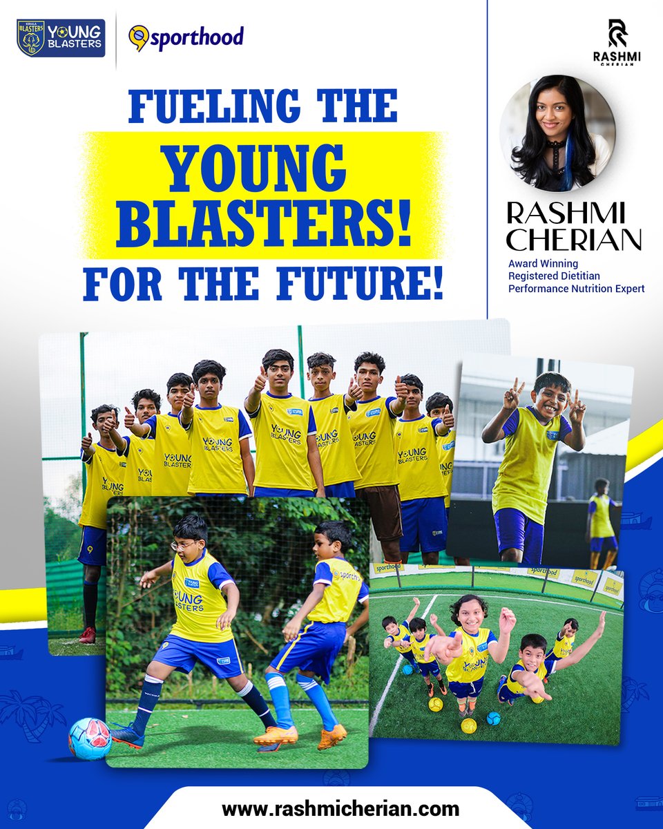 CherianRashmi's tweet image. Fueling future champions! 🔥
We are joining forces with the @KBYoungBlasters, an initiative by @KeralaBlasters in association with @Sporthood_in, dedicated to shaping the next generation of football stars! 🌟
Stay tuned for more!
#RashmiCherian #WellnessVows #YoungBlasters