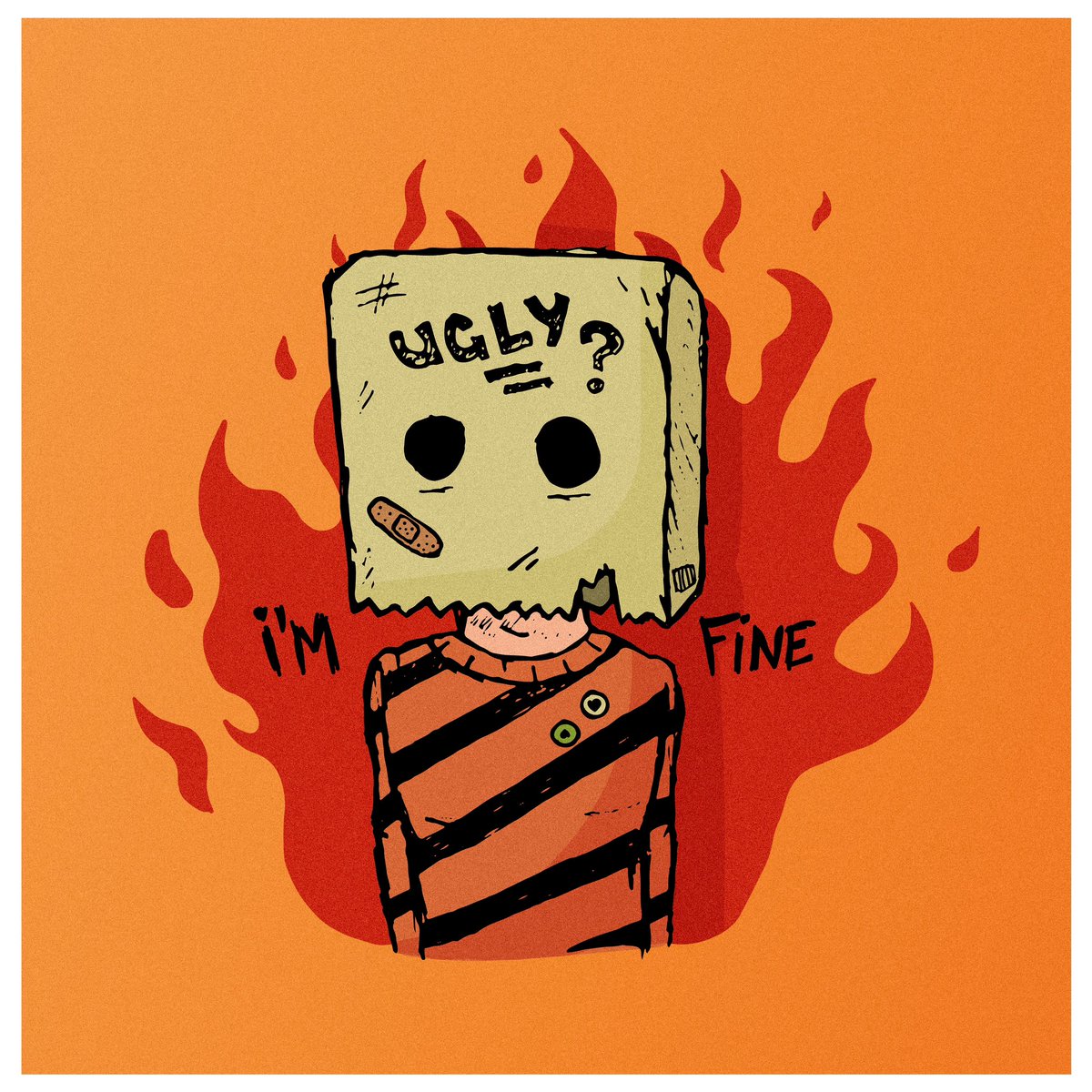 jam_norington's tweet photo. A cartoon character of a man with a paper bag on his head. On @TeePublic by link https://t.co/2JlcNfYf71
#characterdesign #cartoon #sad #deadinside #sadboy #art #print #sticker #work #job https://t.co/5imoimr7Dp