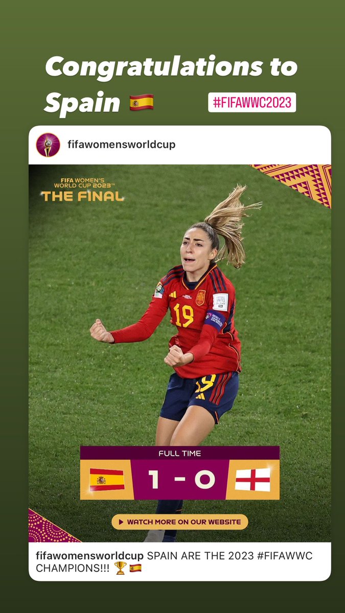 JimmyStavriano5's tweet photo. Congratulations to Spain 🇪🇸 #FIFAWomensWorldCup https://t.co/7mlTkggW3U
