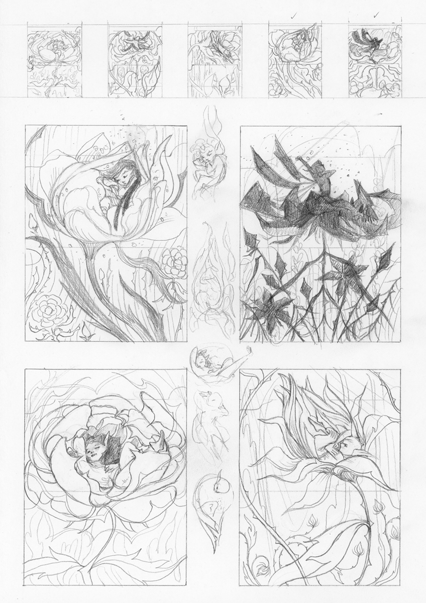 And the pencil roughs! 
These are currently looking for a home at https://t.co/0b48ANT6uw 