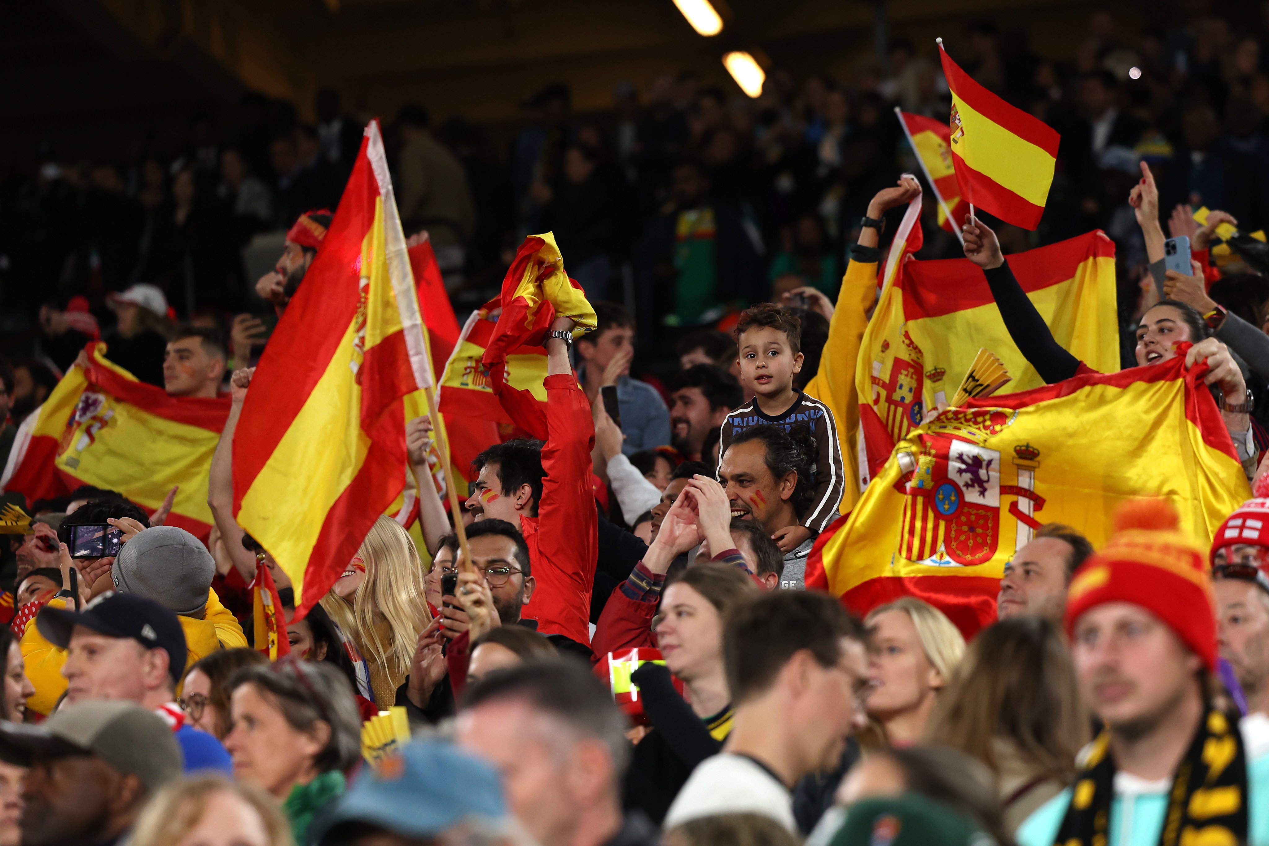 Spain's fans celebrate after winning the FIFA Women's World Cup