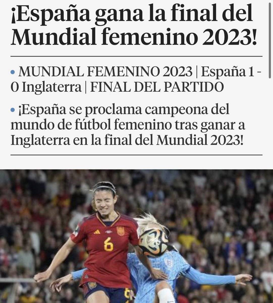 Hoy se cumple el sueño de esas niñas que:
-Cuando pedían un balón recibían una muñeca
-Cuando pedían jugar al fútbol las apuntaban a ballet
-Cuando entraban en el campo las llamaban marimachos
Hoy soñamos porque ninguna niña tenga que oír nunca más “eso es cosa de niños”
#FIFAWWC