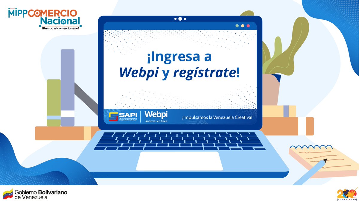 El  <a href="/mincomnacional/">Ministerio de Comercio Nacional</a> facilita el inicio del proceso de registro de tus ®️#Marcas, ⚙️#Patentes y 📚#DerechoDeAutor con #Webpi 💻
¡Ingresa a webpi.sapi.gob.ve y regístrate!

<a href="/nicolasmaduro/">Nicolás Maduro</a>
<a href="/delcyrodriguezv/">Delcy Rodríguez</a>
Tcnel. Luis Villegas, director general del SAPI

#EstaEsNuestraCultura