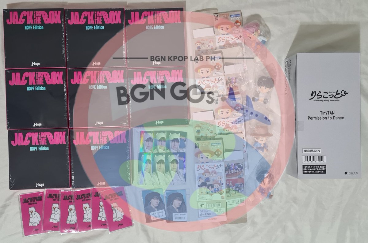 BGNKLabPH's tweet photo. [#BKLabPHUpdates] Arrived in PH
From 🇺🇸:
•Jungkook 'Seven' Single CD

From🇯🇵 :
•j-hope 'Jack in the Box Hope Edition' JPFC &amp; UMS
•TinyTAN Relacot
•Some BT21 Batch 8 JP
•Requests https://t.co/MDCw7zD0rl