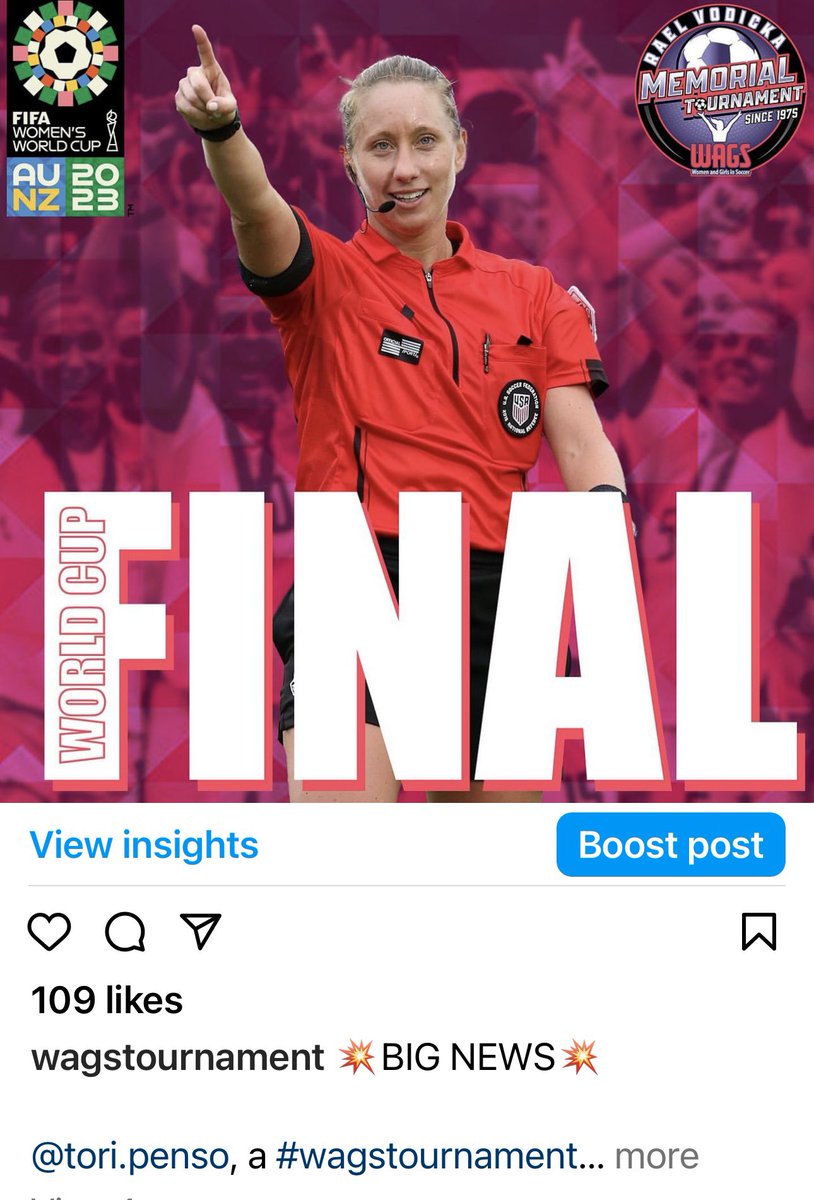 Lula_Bauer's tweet photo. WWC…. Historical on many levels.  So very excited and proud for our USA center referee, Tori Penso!  So brave, so strong, so technical.  You have made our country incredibly proud! https://t.co/yKnXtfcjWZ