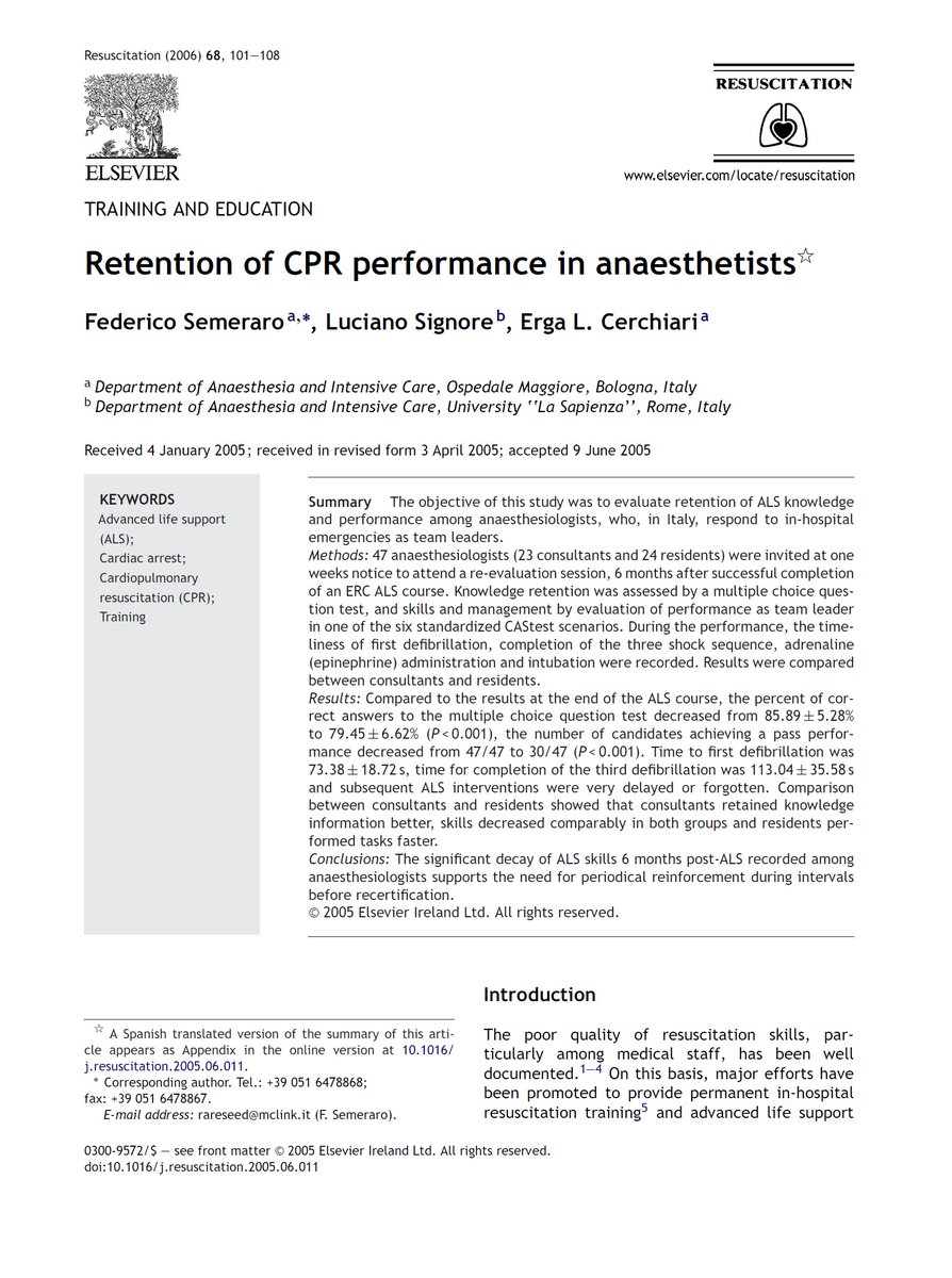 Calling all researchers worldwide! 🌎🔬 Share your first article as the lead author and relive the memories! 
This was my first article after specializing in anesthesia and intensive care in 2002. I dedicate this article to my dear professor Luciano Signore, who passed away some
