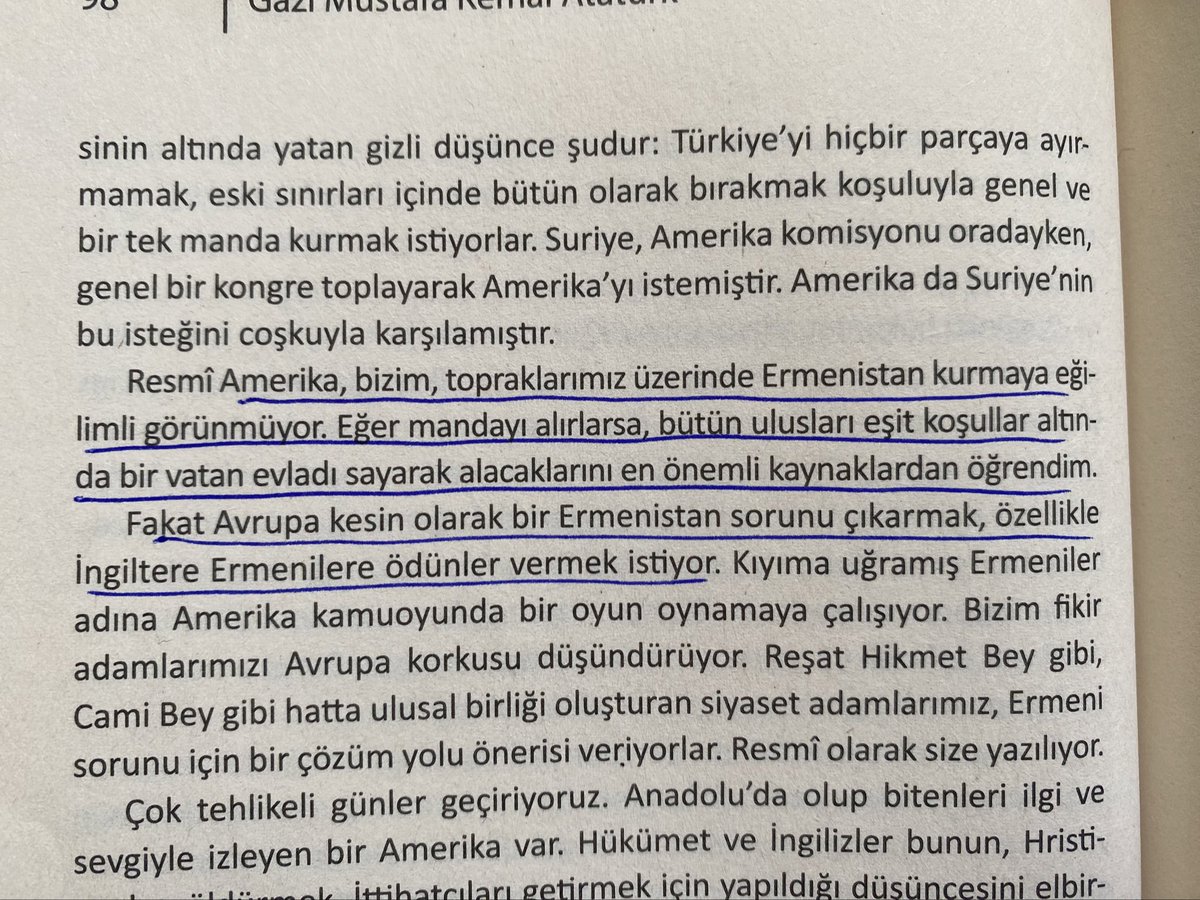 Mondros Antlaşması'ndan sonra 'Amerikan Mandacı'lığını savunanların dahi belli bir #MilliBilinç e sahip olduğu aşikardır, şimdiki sosyal medya liberallerin çoğunun (liboş) bu bilince sahip olmaması 's1ke sürülecek akıllarının olmadığının kanıtıdır!'