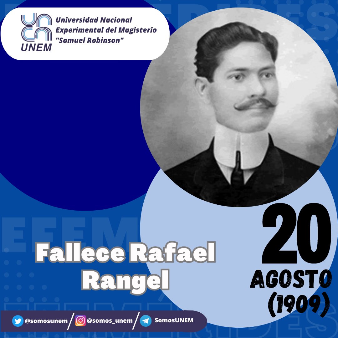 #Efeméride 🗓️|| #TalDíaComoHoy en 1909 fallece el científico 🔭e investigador 🔎 venezolano, Rafael Rangel, quién se dedicó al estudio de las enfermedades tropicales. Es considerado el padre de la parasitología y el bioanálisis en nuestro país🇻🇪.
#EstaEsNuestraCultura