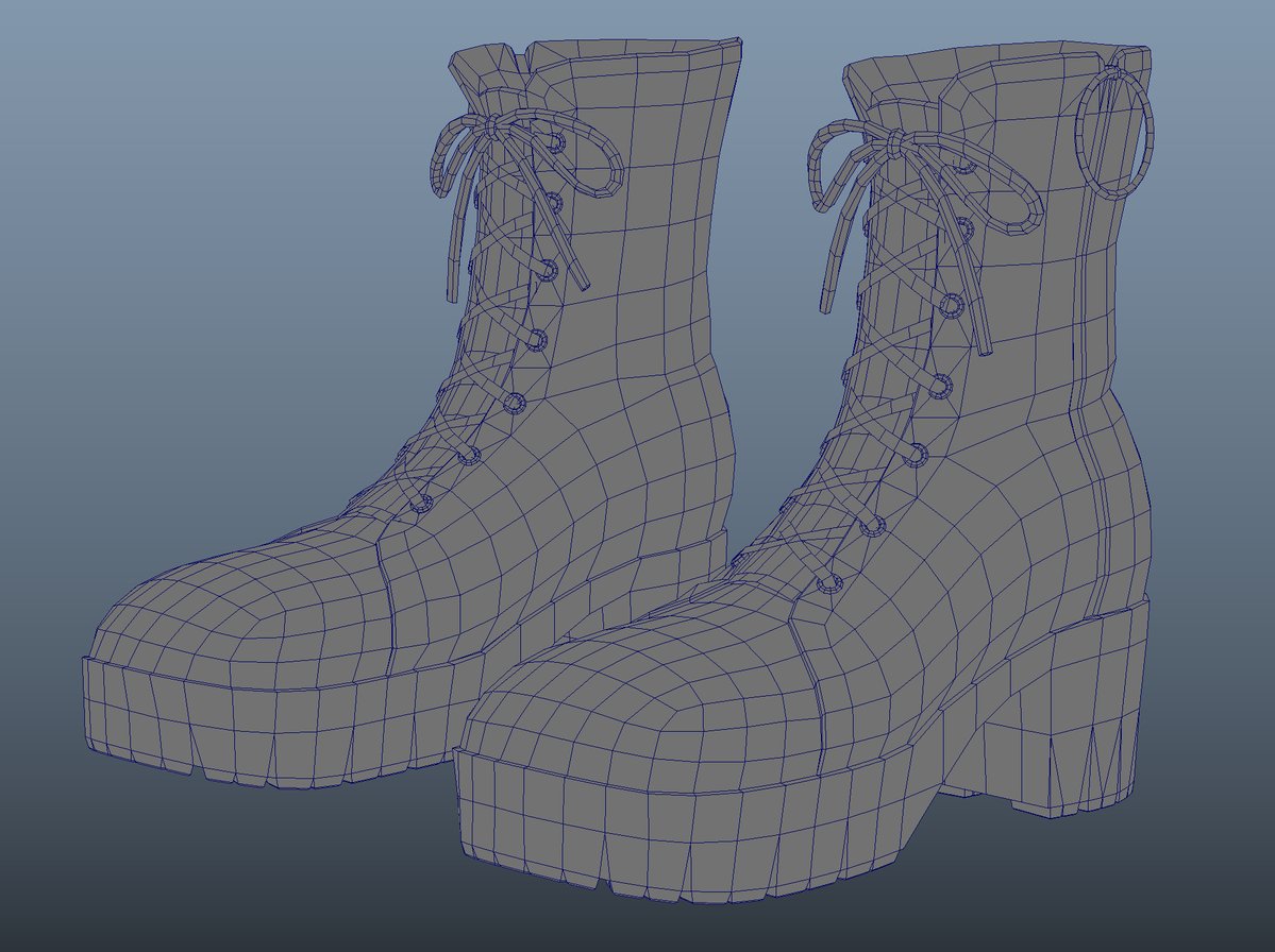 wip
怪談を聞きながら靴をちまちま進め中…

服全体大体７０％くらいにはなってきたかな

#オリジナル３Dモデル
#VRChat