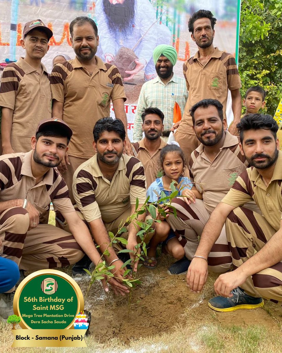 GreenSwelfares's tweet photo. Every sapling is a promise of a greener tomorrow. 🌲Glimpses of #TreePlantation By #DeraSachaSauda Volunteers from Samana, Punjab on the occasion of Saint Dr. MSG's Birthday. #56thBirthday #SaintDrMSG https://t.co/AVmAgY8qeO