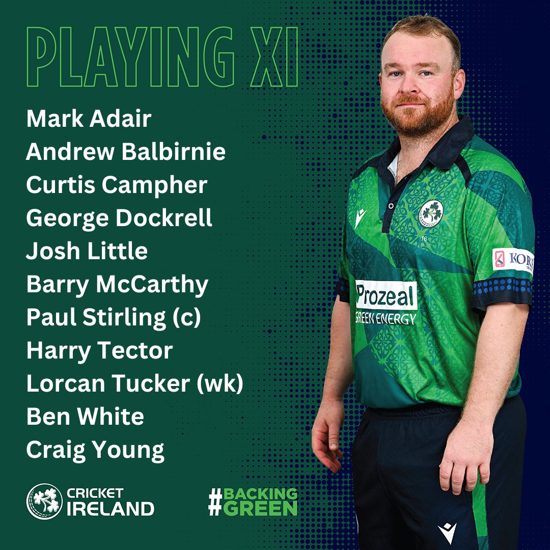 cricketireland's tweet image. The team remains unchanged from Friday's series opener ☘️ 

#IREvIND #BackingGreen ☘️🏏 
#SustainablySporty