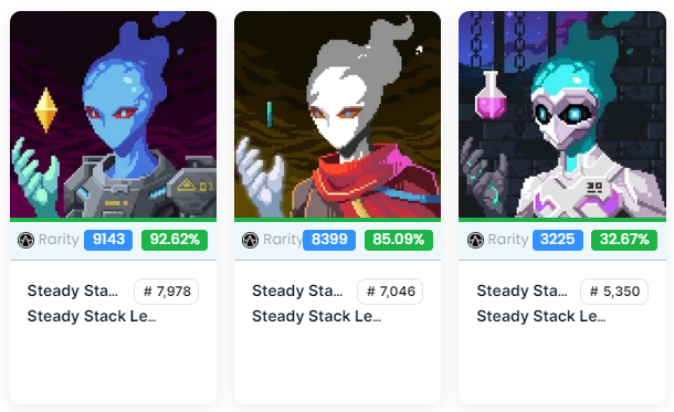 Scooped my <a href="/SteadyStackNFT/">Steady Stack Scam/Rug Victims</a> Void legend today to complete my set.  Accumulating NFT's in projects and founders (<a href="/zanshake/">Xan 🏆</a> &amp; <a href="/readyplayerh/">Hassan (formerly RPH)</a>)  I believe in.