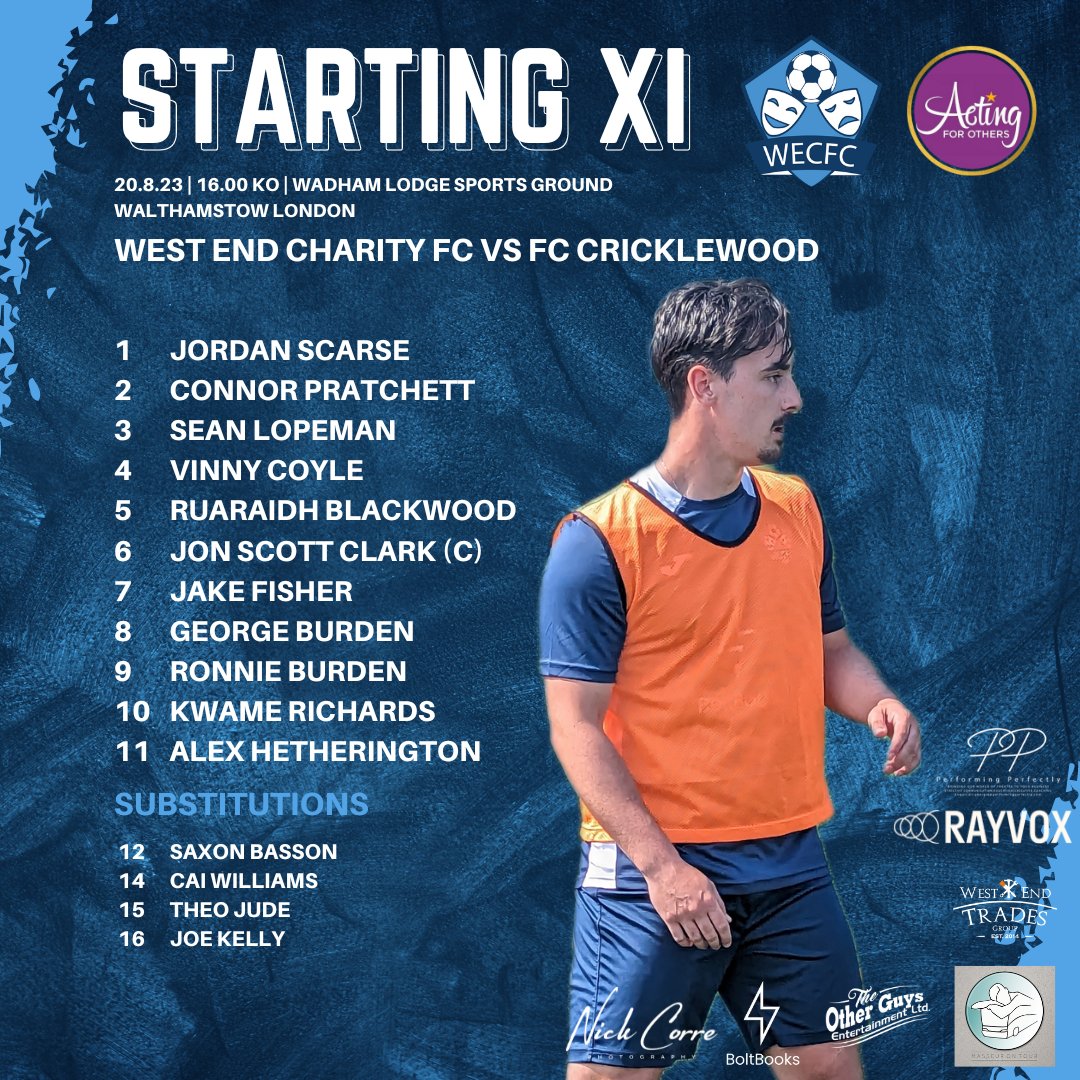 👕 How we line up against FC Cricklewood today!

Come on West End!

justgiving.com/wecfc