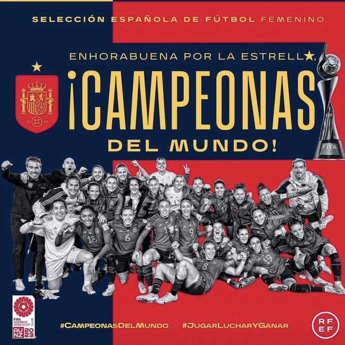 Enhorabuena a nuestra extraordinaria selección española de fútbol femenino! <a href="/SEFutbolFem/">Selección Española Femenina de Fútbol</a> Habéis hecho historia y nos habéis hecho felices a muchos españoles! Una nueva ⭐️ ilumina nuestro fútbol !