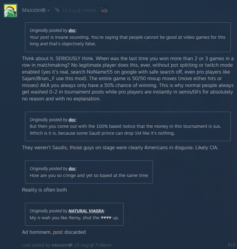 ScrubQuotesX's tweet photo. Professional Fighting Games are a Money Laundering Scheme orchestrated by Bankers https://t.co/qySi09JNSx