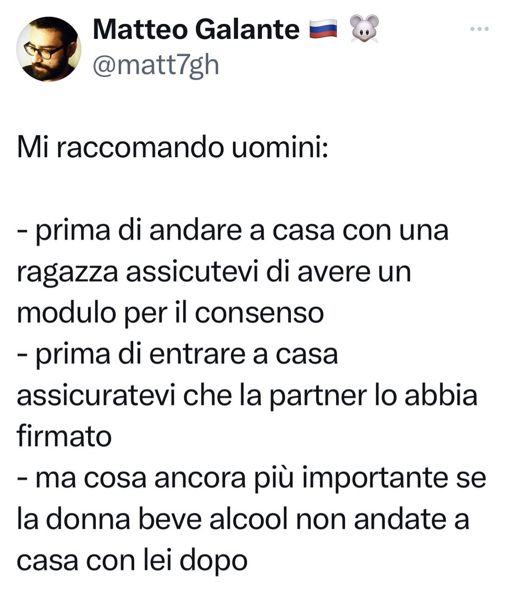 LaBombetta76's tweet photo. Galante di nome ma non di fatto.
( Ovvero la triste storia di uomini che di fronte a clamorosi fatti di cronaca si mettono al posto delle vittime perché loro e solo loro devono sempre stare al centro dell’attenzione)
#stupro
#frignoni https://t.co/3NOkVBILOs