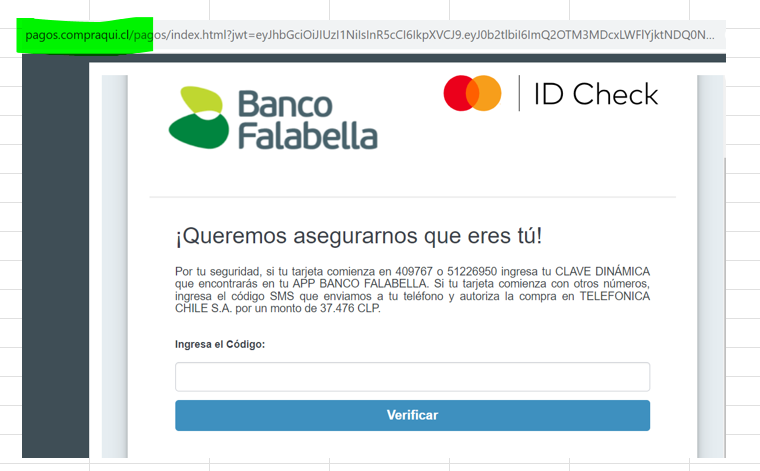 evega16's tweet photo. @CompraquiCL @SII_Chile @CompraquiCL @Banco_Falabella no llega el SMS para poder realizar el pago https://t.co/C8MeESetKD
