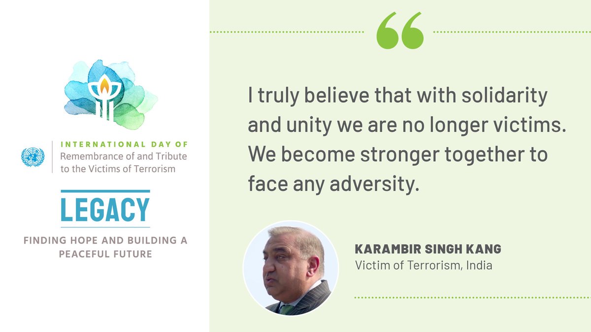 UN_OCT's tweet photo. Karambir from #India survived and lost his family in the Mumbai attacks in 2009. He talks about how he helped other #VictimsofTerrorism by setting up a fund

📽 Watch the Int'l VOT Day 21 Aug 2023, 10am EDT on @unwebtv
🔍 https://t.co/rBnzic2EPs
#UNiteforVictimsofTerrorism #UNCCT https://t.co/ZdT01kpRgF