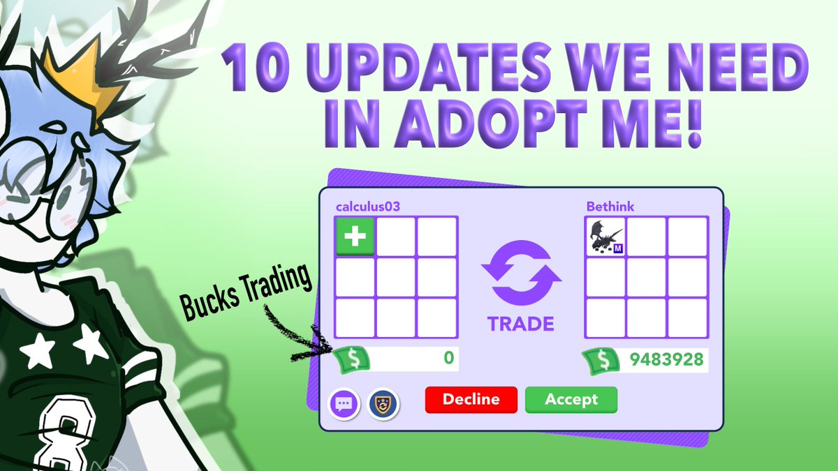 I made a new YouTube video!
Check out 10 UPDATES WE NEED IN ADOPT ME!

Make sure to share with friends, subscribe to my channel, hit like and comment :)

youtu.be/Uy8a2Mu5fyI
