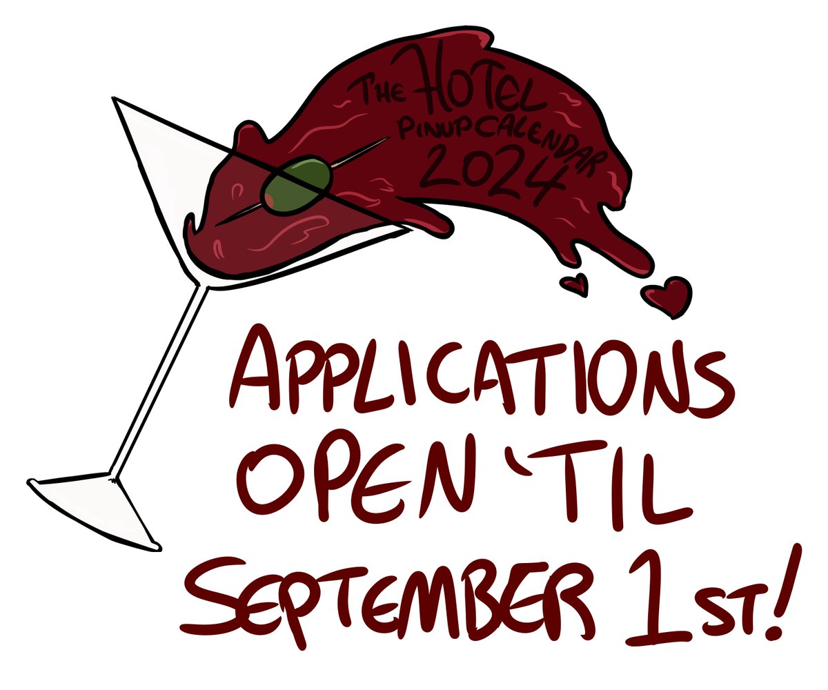 ibid_ibis's tweet photo. IT'S THAT TIME OF YEAR AGAIN! applications for #thehotelpodcast pinup calendar 2024 are OPEN, and will be open until september 1st!
the calendar will be sold as a pdf in early december with all proceeds donated to planned parenthood! link to the form in the replies! https://t.co/hSgZVbh3Mz