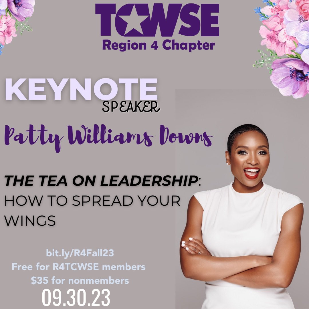 If you have not registered for our fall mixer, today is the day!! Become a member for $25.00 and register for FREE!! The non-member fee is $35.00. You do not want to miss our keynote speaker, Patty Williams Downs, or the 🍵 on #leadership!! Let's spread our wings together!!