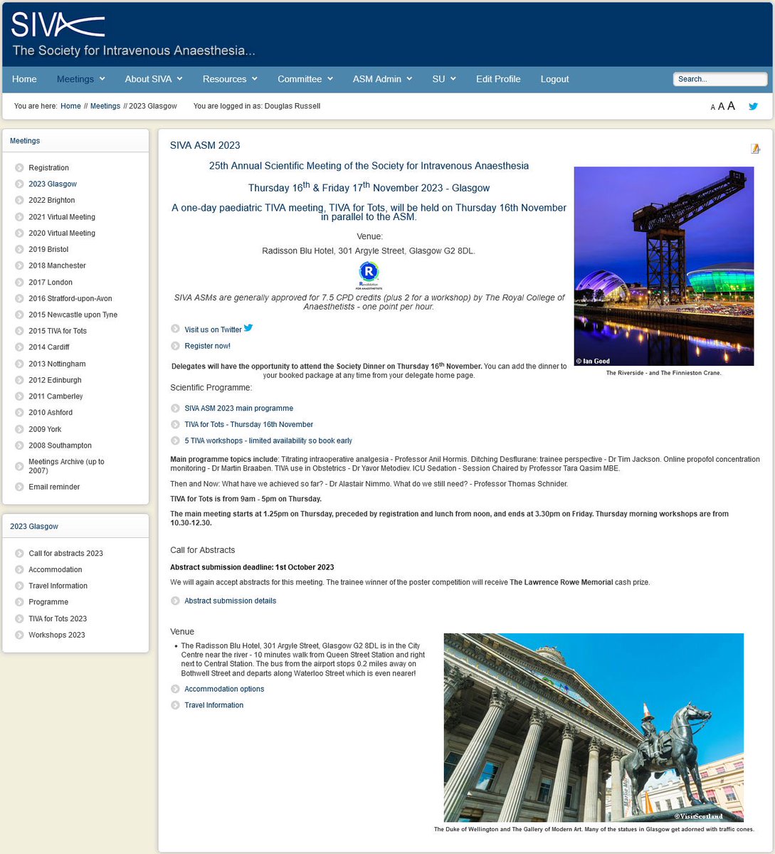 Scottish Society of Anaesthetists (@anaesthesiascot) on Twitter photo 16th/17th November. For all TIVA and potential TIVA enthusiasts this looks like a conference not to miss. Glasgow where it all began! <a href="/SIVAnaesthesia/">SIVA</a> with a complementary whole day of paediatric intravenous anaesthesia cpd "TIVA for tots!" Submit abstracts by 1st October! 16th/17th November. For all TIVA and potential TIVA enthusiasts this looks like a conference not to miss. Glasgow where it all began! <a href="/SIVAnaesthesia/">SIVA</a> with a complementary whole day of paediatric intravenous anaesthesia cpd "TIVA for tots!" Submit abstracts by 1st October!