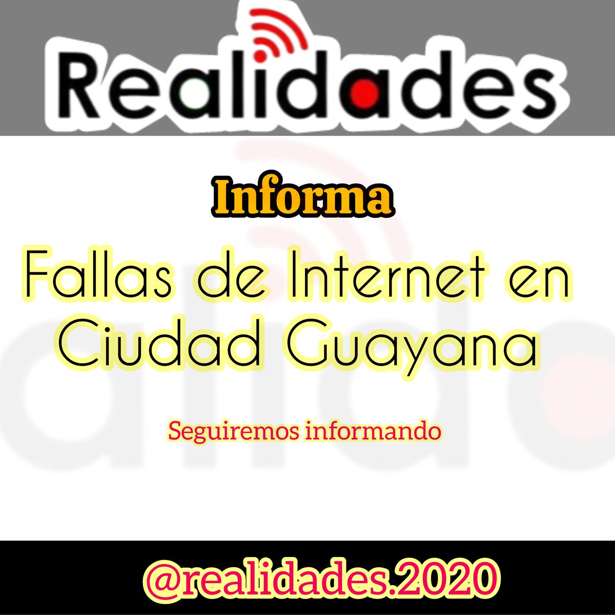 2020Realidades's tweet photo. #FalladeInternet
#Informacion
#Realidades
#Guayana
#20Ago https://t.co/euKTPXchaP