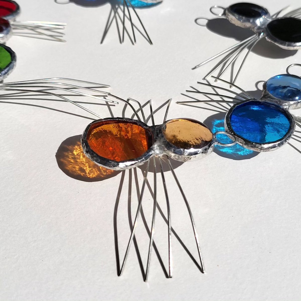 Decided to have a change from the bigger project I'm working on.  #stainedglass #copperfoil #madeinnorfolk #madebyme #spiders