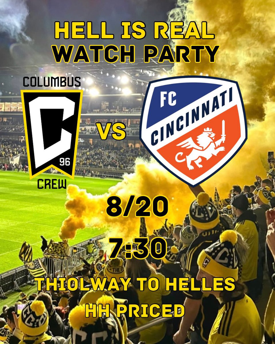 Join us to cheer on #Crew96 tonight! Extended hours with last call at final whistle!