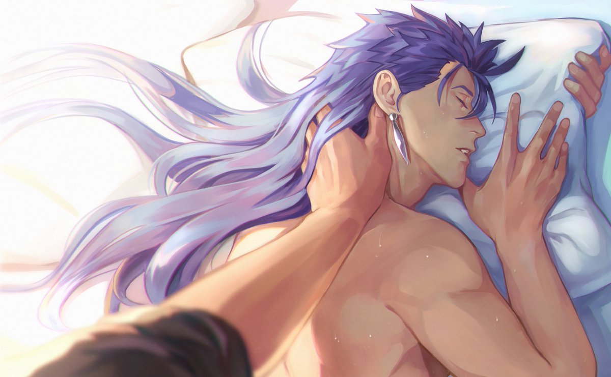 FGO「Wake up Cú, another hot day awaits us. #」|gravesecretのイラスト