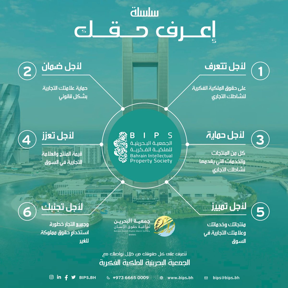BHRWS's tweet image. #اعرف_حقك
#bips
#الجمعية_البحرينية_للملكية_الفكرية
@BahrainCPnews 
@BHRWS 
#wipo
#البحرين
@UNVolunteers